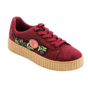 H2K Hannah Flowey Chunky Platform Sneakers with Floral Embroidery